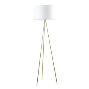 Cla Lighting Jambes Drum Shade Tripod Floor Lamp With Antique Brass White