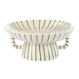 Amalfi Academy Sabi Stripe Decor Dish Small White & Black 26x26x12cm