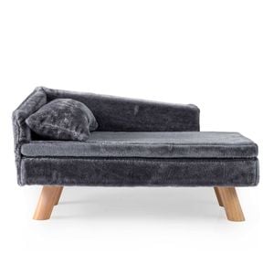 Costway 71cm Dog Cat Sofa Bed Elevated W/padded Pad & Pillow Grey