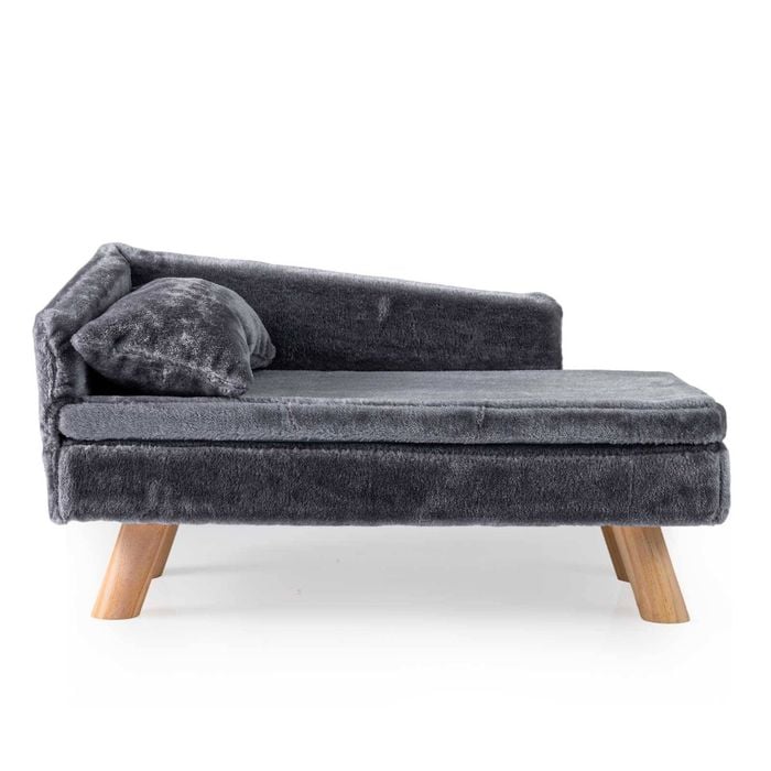 Costway 71cm Dog Cat Sofa Bed Elevated W/padded Pad & Pillow Grey