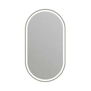 Barelli Signature 1200 x 600mm Brushed Nickel Framed Pill LED Front-Lit Mirror
