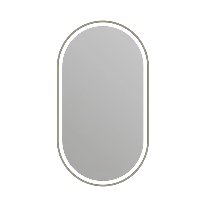 Barelli Signature 1200 x 600mm Brushed Nickel Framed Pill LED Front-Lit Mirror