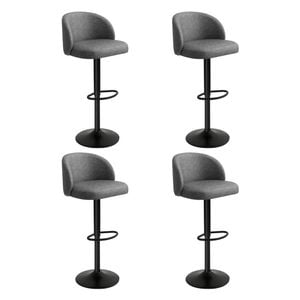 Levede 2pcs PU Leather Bar Stools - Dark Grey