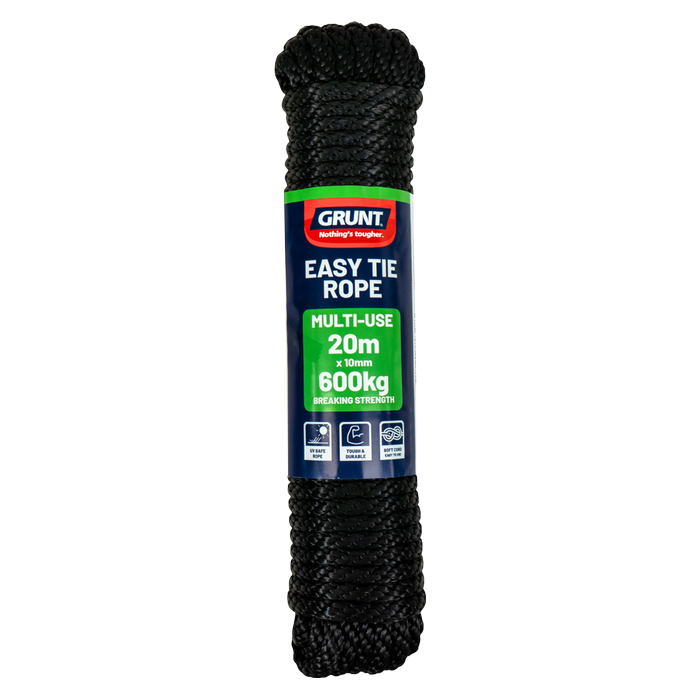 GRUNT 10mm x 20m Black Easy Tie Rope