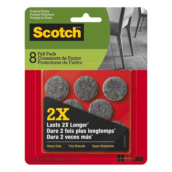 Scotch® 2.54mm Heavy Duty Felt Pads - 8 Pack