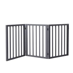 Pawz 3-Panel Wooden Foldable Pet Gate Grey