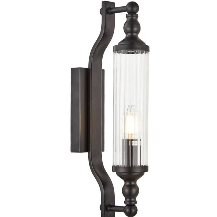 CLA Lighting Rodillo Interior Tubular Clear Glass Wall Light Black