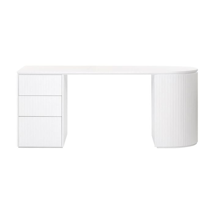 Payton Benjamin Ripple Grand 3 Drawer Lhf Computer Work Desk Table White