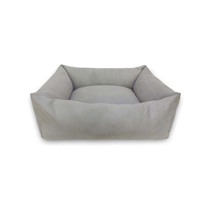 Small 50cm Grey Suede Dog Bed