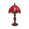 G&g Benita Small Tiffany Table Lamp Red