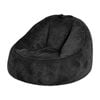 Ufurniture Bean Bag Chair With Backrest 90*92cm Corduroy Sofa With Handle High-resilience Stuffed Floor Sofa Lounger Black