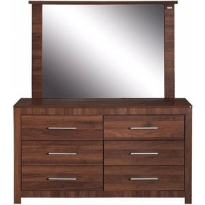 Jason Lowboy Dresser with Mirror - Walnut
