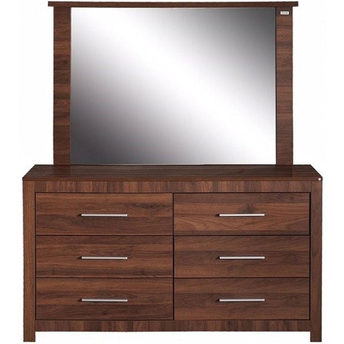 Jason Lowboy Dresser with Mirror - Walnut