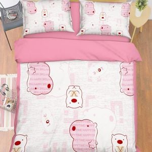 3D Hippo Bear 174 Bed Pillowcases Quilt Queen Size