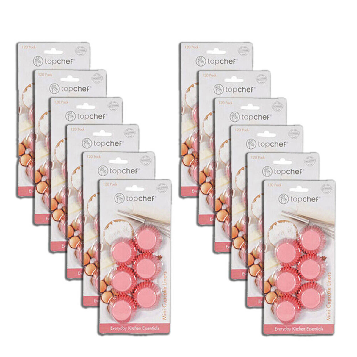 12x 120pc Topchef Mini Paper Cupcake Liners Cups Set 4x3cm Assorted ...