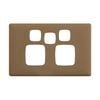 HPM LINEA Double Powerpoint With Extra Hole Coverplate - Ninja Khaki