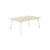 Olg Flare Table 4 Leg White Frame New Oak Smooth Top L1800mm X W750mm