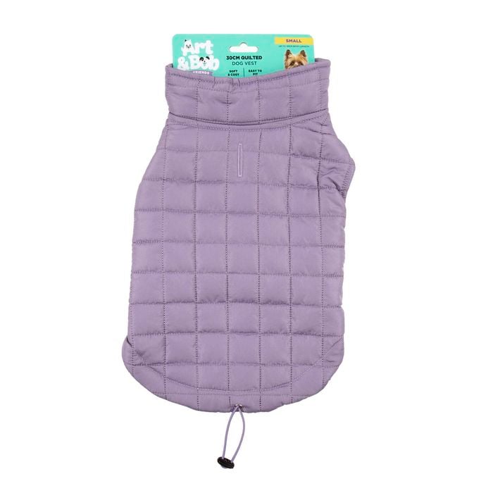 Art & Bob 30cm Lilac Small Quilted Dog Jacket