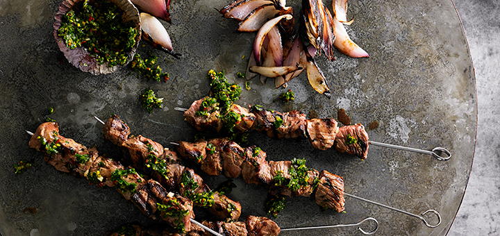 Garlic-and-oregano-lamb-skewers-with-chimichurri-summary-image