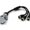 Elinz Reverse Camera Trailer Cable Coil 7PIN to 4PIN Weatherproof Male Connector 3 AV Input with Audio Caravan RV