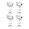 4x Artiss Bar Stools Gas Lift Leather with Armrest White