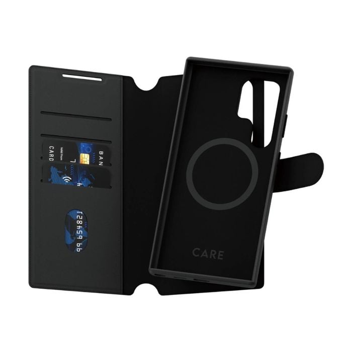 Panzer Tango Wallet Phone Case for Samsung GS25 Ultra Leather Card Slots - Black