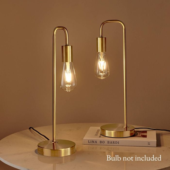 Sherwood Set of 2 Kara Metal Table Lamp Brass Gold