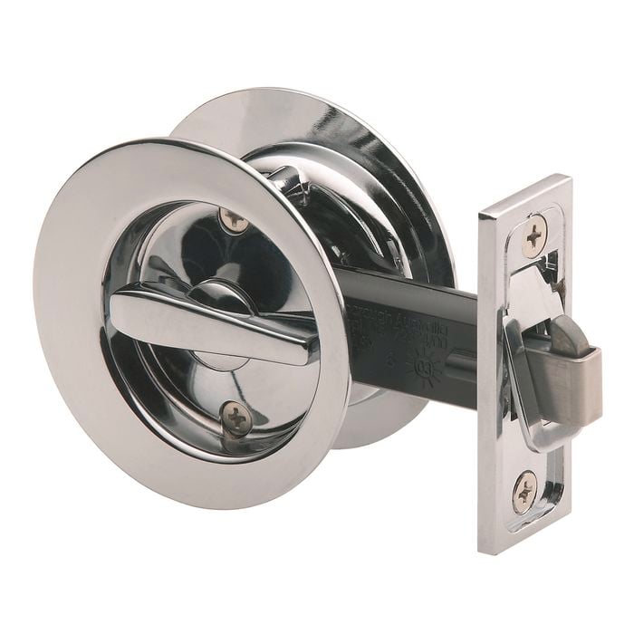 Gainsborough Bright Chrome Circular Privacy Sliding Cavity Door Set