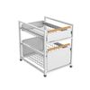 Hacienda 2-Tier Pull-Out Drawer Storage Organiser with Wooden Handles