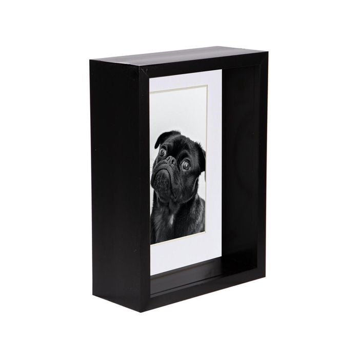 Nicola Spring 5" x 7" Black 3D Deep Box Photo Frame - 4" x 6" Mount