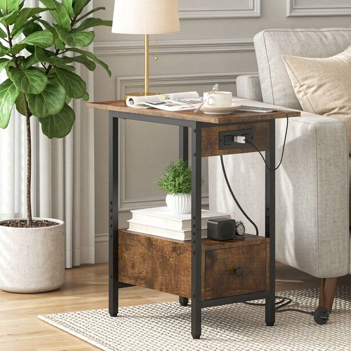 Ufurniture Side Table with Charging Station