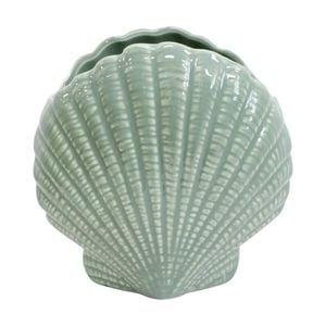Lvd Fan Shell Nautical Decorative Ceramic Vase/planter Home Decor 16x16x9cm