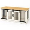 Paws and Willow Open Plan Arctic White with Natural Top Wooden Dog Crate Barn Doors with Bars
