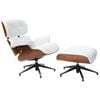 Sk Designer Living | Replica Eames Lounge Chair | 5 Star Ottoman - White