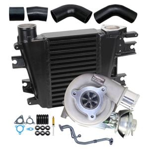 Upgrade Billet Turbo+65mm Intercooler & Hoses And Genuine Oil Feed Pipe For Nissan Patrol GU ZD30 3.0L Fits Early DI 2000-2002