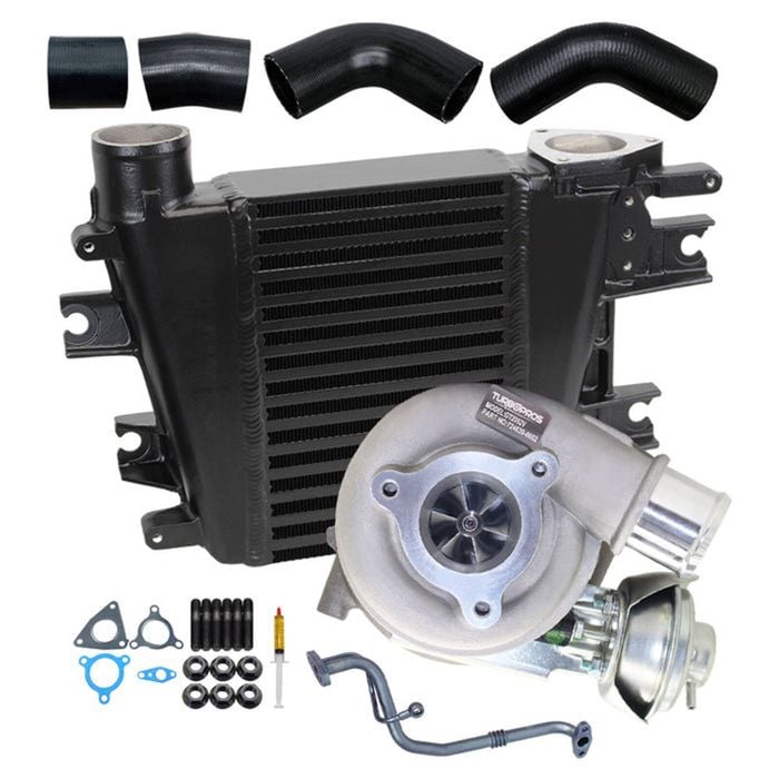 Upgrade Billet Turbo+65mm Intercooler & Hoses And Genuine Oil Feed Pipe For Nissan Patrol GU ZD30 3.0L Fits Early DI 2000-2002