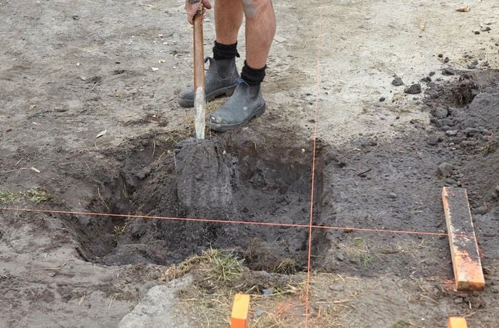 Person digging a hole.