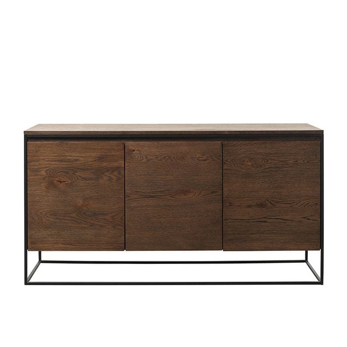 Modern Furniture RIVOLI Sideboard Buffet 155cm -  Smoked Oak / Black