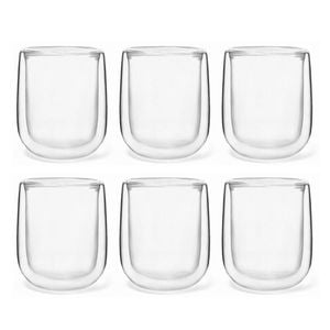 6pc Coffee Culture Crema 350ml Double Wall Beverage Coffee/Tea Cup Clear