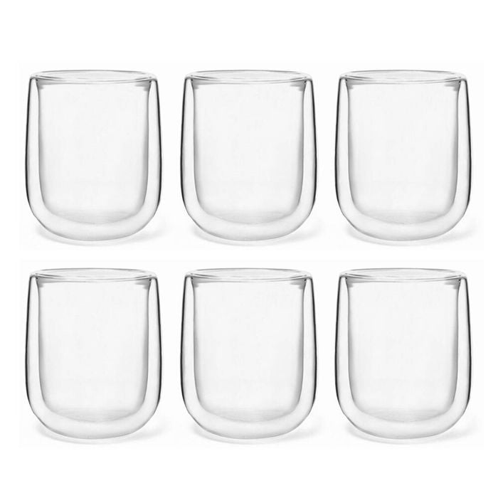 6pc Coffee Culture Crema 350ml Double Wall Beverage Coffee/Tea Cup Clear