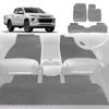 6D Diamond Car Floor Mats for Mitsubishi Triton Club Cab 2015-2023-Full Set-Grey-Outback GT