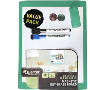 Portable Magnetic White Board 28x21.6cm Green Wall Mountable Includes 2 X Marker