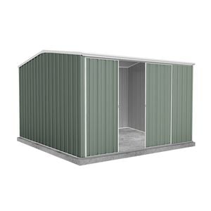 Absco Sheds 3.0 x 3.0 x 2.06m Pale Eucalypt Ezislider Double Sliding Door Garden Shed