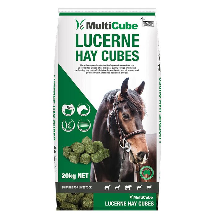 MultiCube Premium Leafy Green Lucerne Hay Cubes Horse Feed 20kg