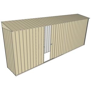 Build-a-Shed 0.8 x 5.2 x 2m Skillion Shed with Single Sliding Side Door - Cream