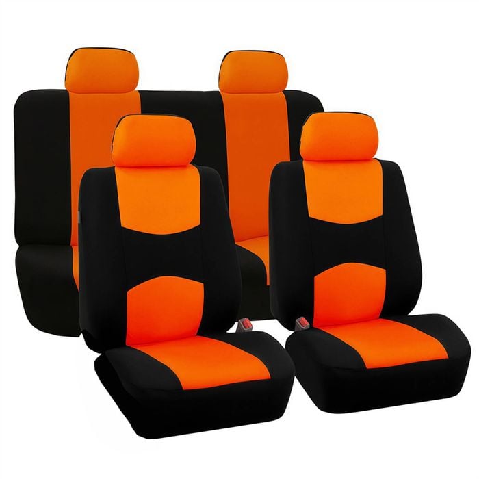 Catzon Car Seat Covers Full Set Universal Fit Interior Accessories For Truck Van Suv-orange