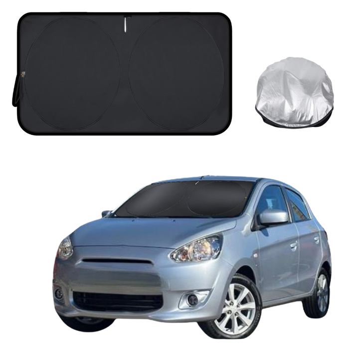 Front Windscreen Sun Shade for Mitsubishi Mirage 2012 - Current LA - Standard 150 x 85 cm - Black