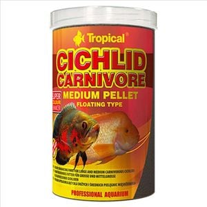 Tropical Fish Food Cichlid Carnivore Medium Pellet 1000ml