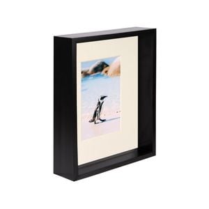 Nicola Spring 8" x 10" Black 3D Deep Box Photo Frame - 4" x 6" Mount