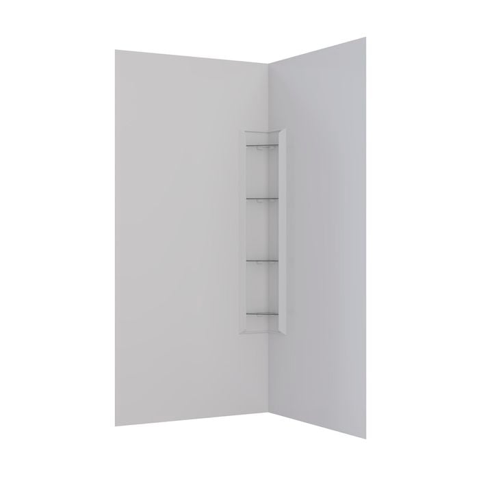 Stein 900 x 900 x 2000mm White 2-Sided Corner Mould Wall Shower Liner 